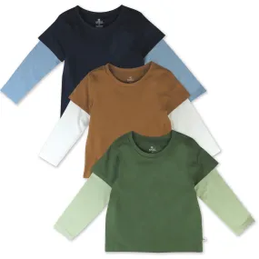 3-Pack Organic Cotton 2fer T-Shirts