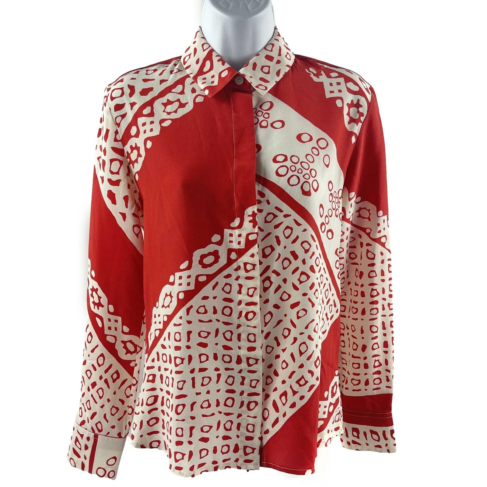 Altuzarra - Pristine - Bandana Print Long Sleeve Silk Top - Red / White