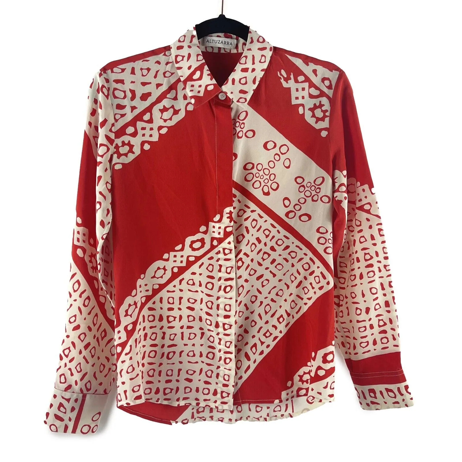 Altuzarra - Pristine - Bandana Print Long Sleeve Silk Top - Red / White