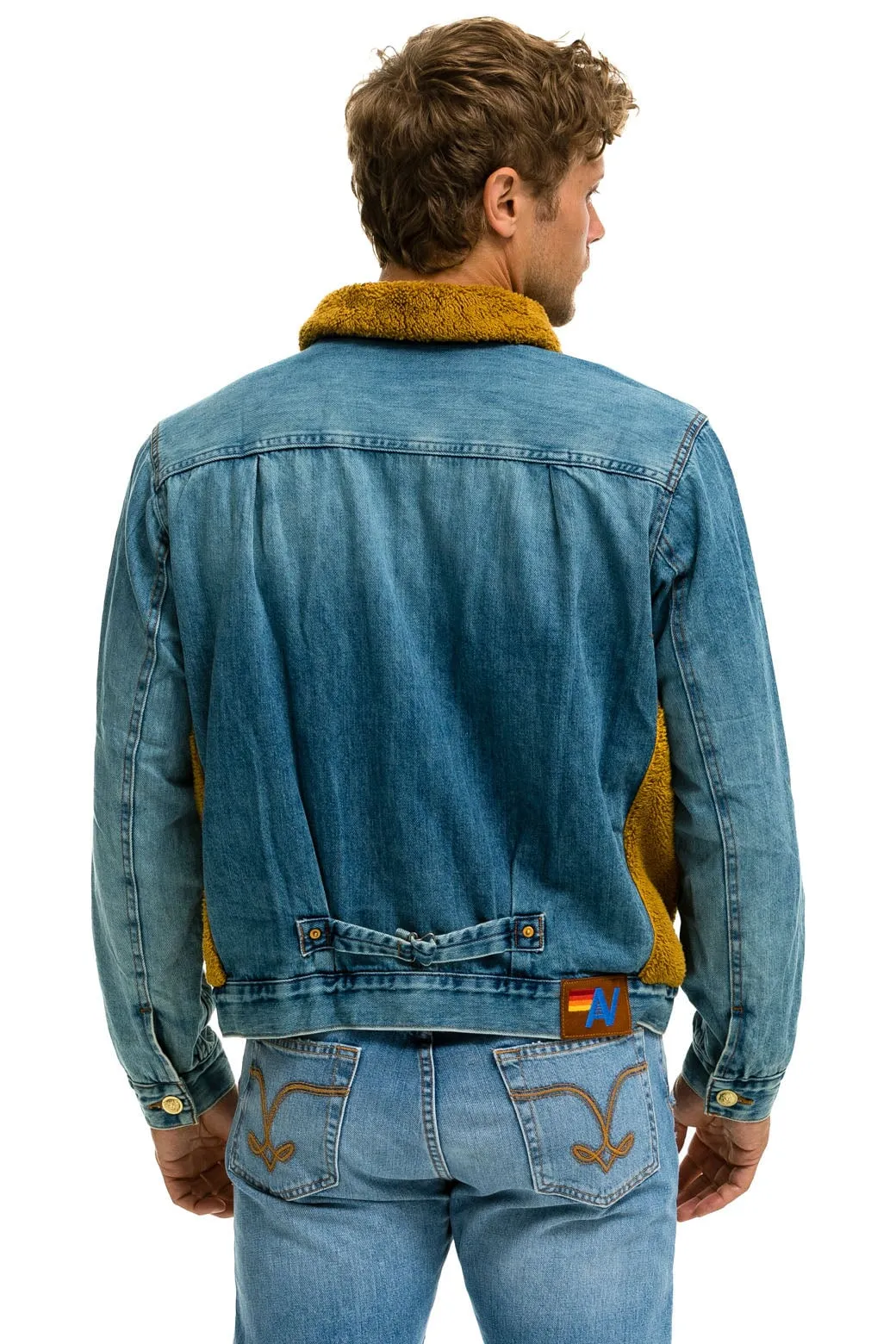 ASPEN SHERPA UNISEX DENIM JACKET - MEDIUM VINTAGE