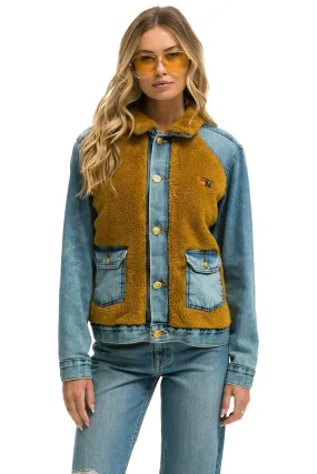 ASPEN SHERPA UNISEX DENIM JACKET - MEDIUM VINTAGE