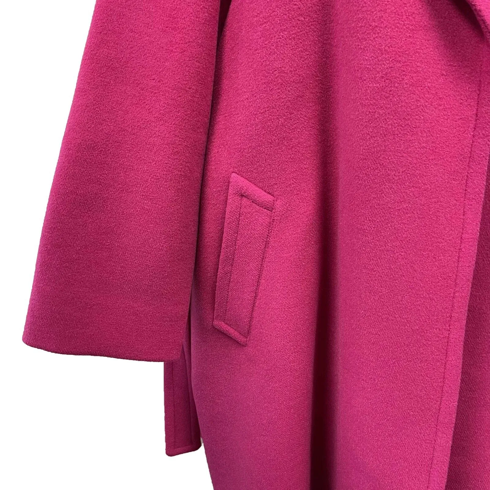 Balenciaga Excellent Hot Pink Camel Hair Wool Oversized Belt Coat 34 US 4