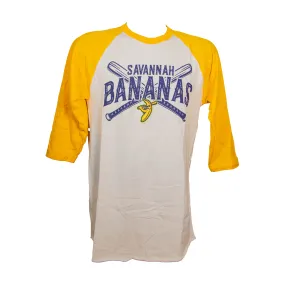 Bananas 3/4 Sleeve Raglan Tee - Yellow/White