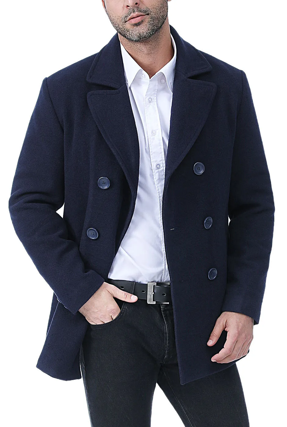 BGSD Men Hugh Wool Blend Pea Coat