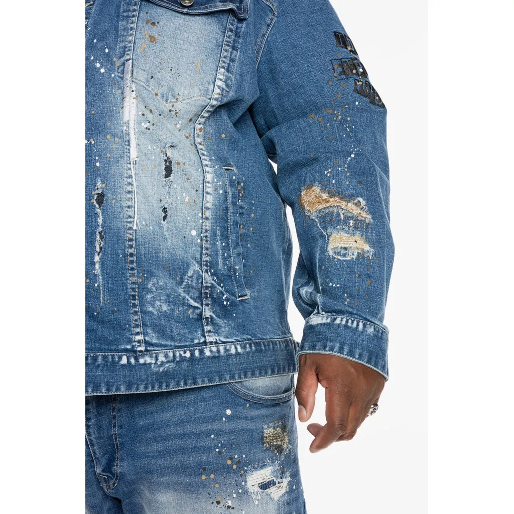 Big and Tall Doodle Fashion Jacket - Bristol Blue