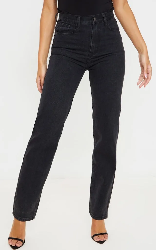 Blackish Super Rise Straight Leg Jeans