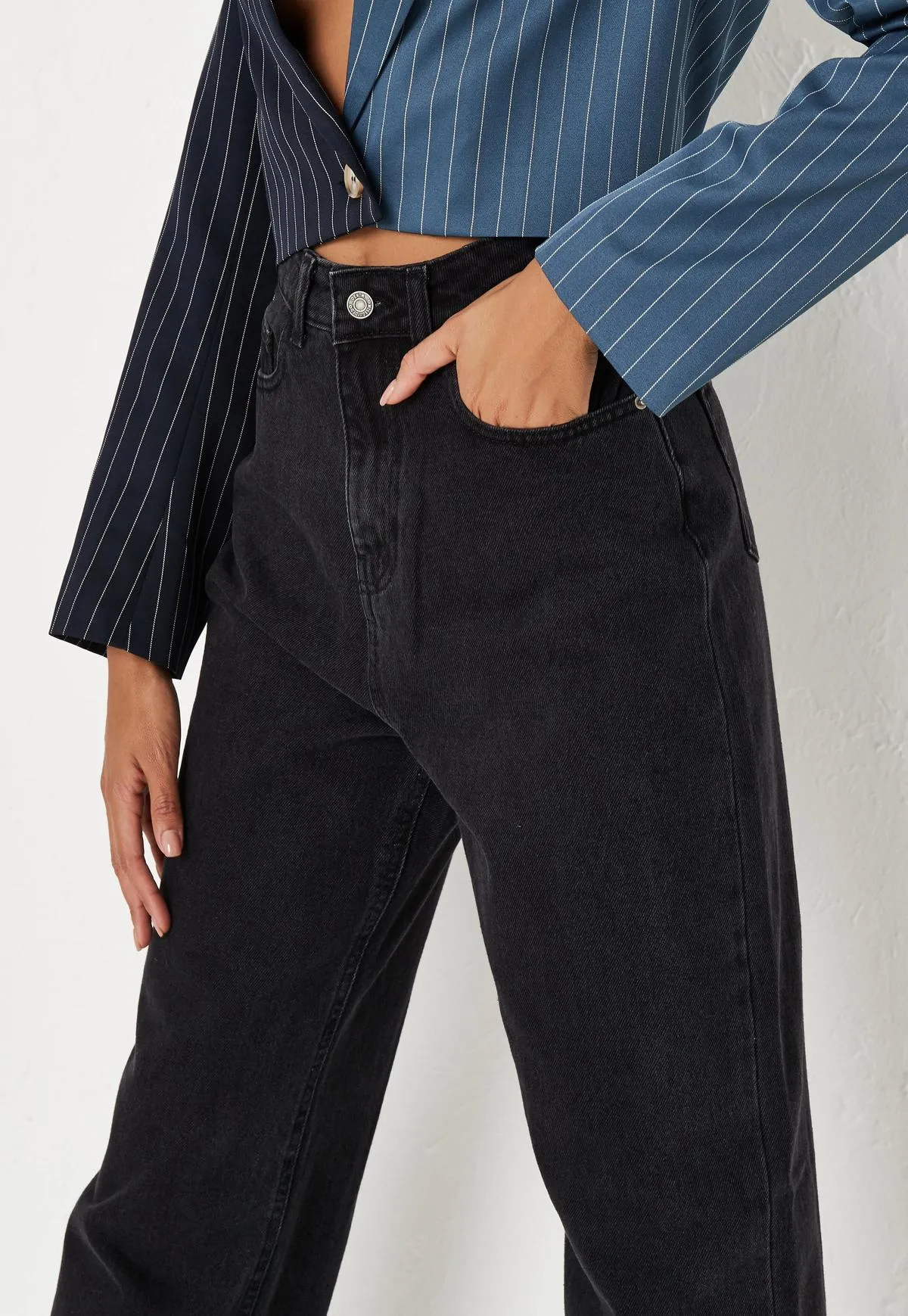 Blackish Super Rise Straight Leg Jeans