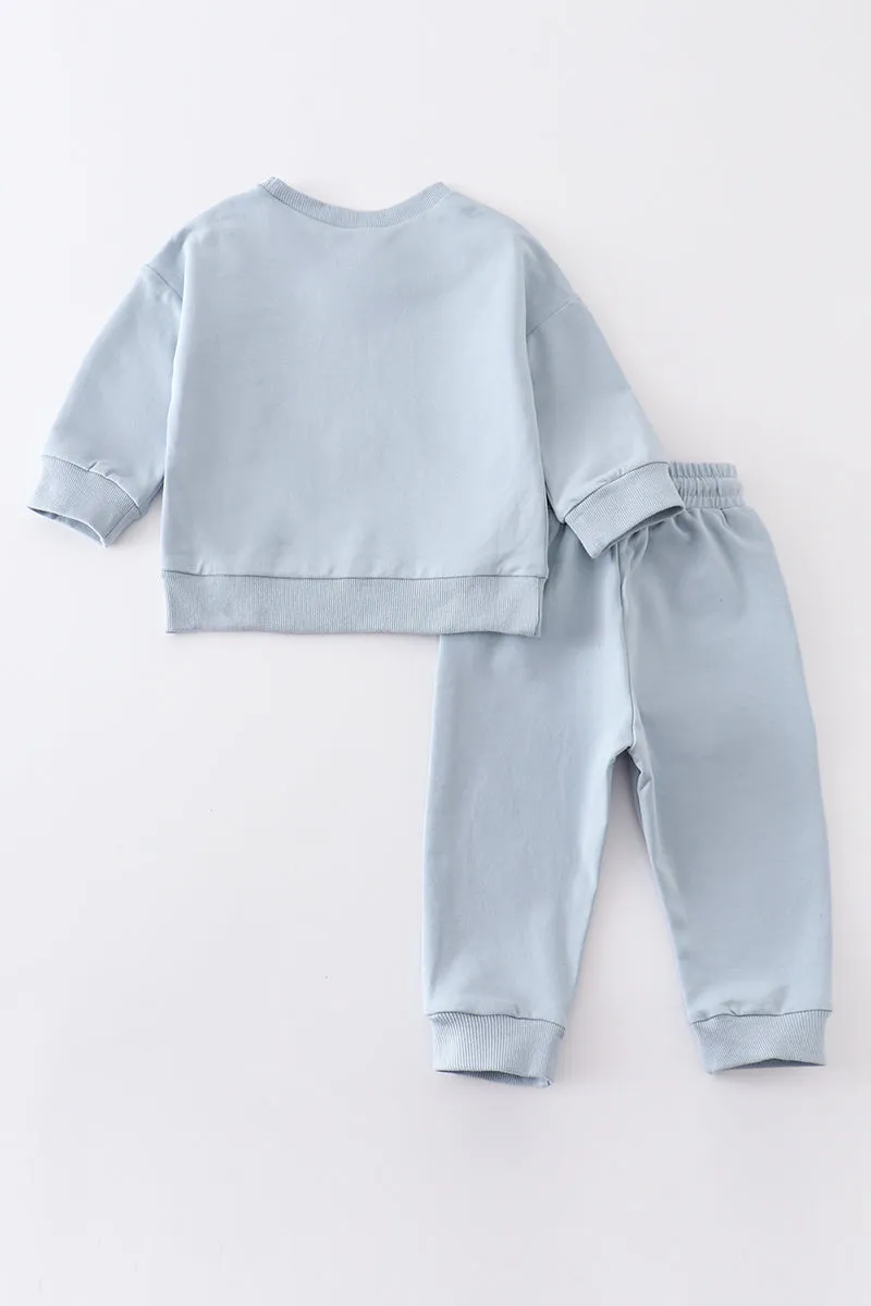 Blue sweatshirt & pants set