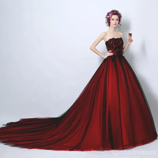 Burgundy A-line Sweetheart Sleeveless Long Prom Dresses Online,12641