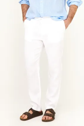 Casual Linen Pant - White