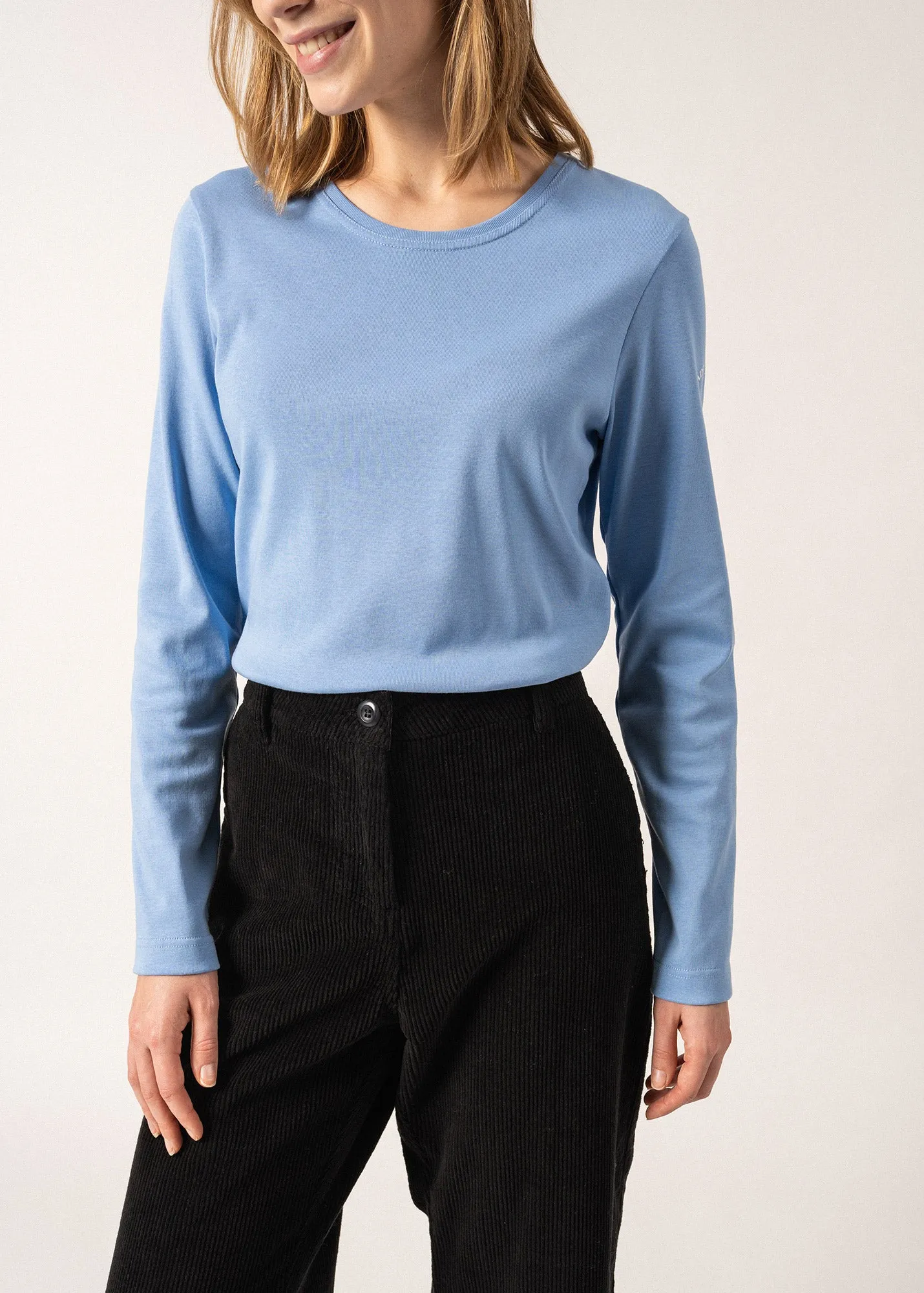 Celina long sleeve t-shirt - round neck, in cotton (OXYGENE)