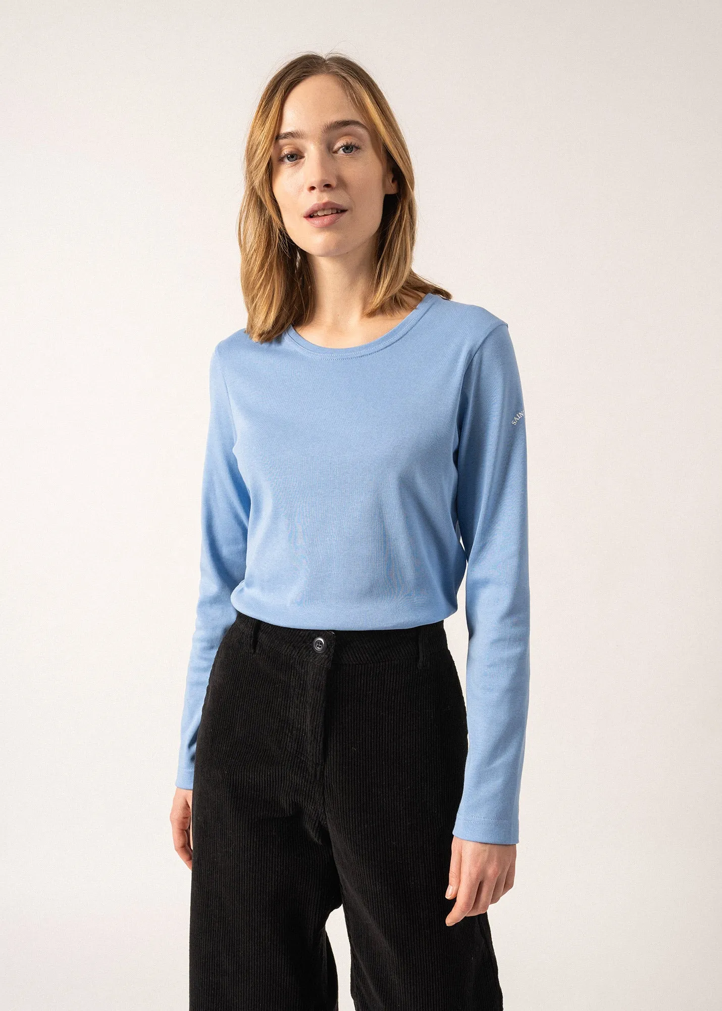 Celina long sleeve t-shirt - round neck, in cotton (OXYGENE)