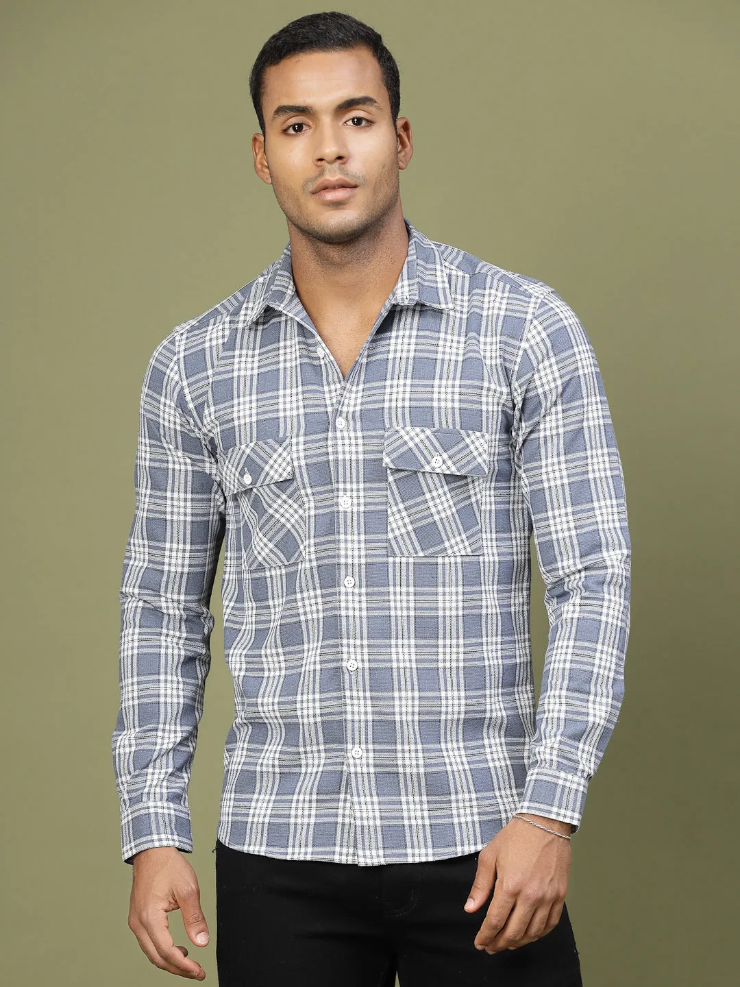 Checked Cotton Utility Shirt