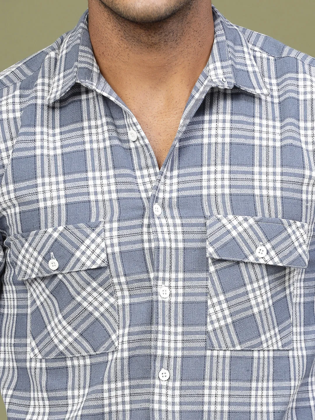 Checked Cotton Utility Shirt