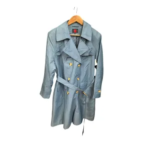 Coat Trench Coat By Gallery In Blue, Size: L