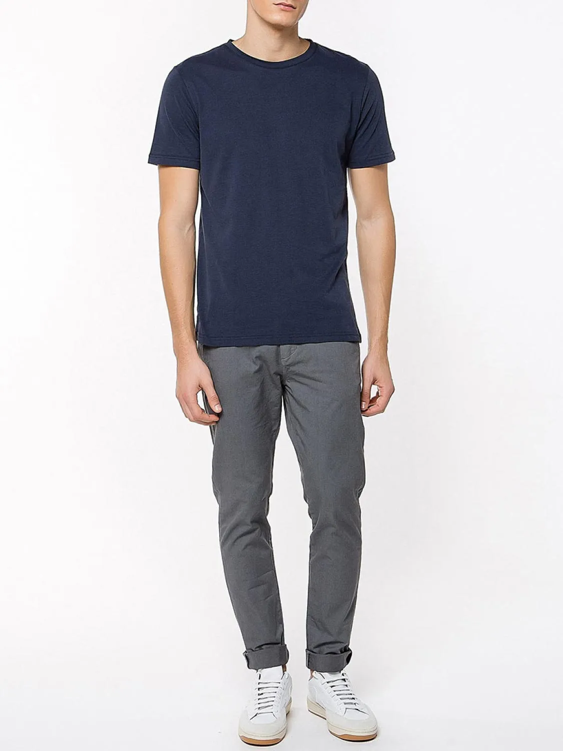 Crew Neck Organic Cotton T-shirt Navy