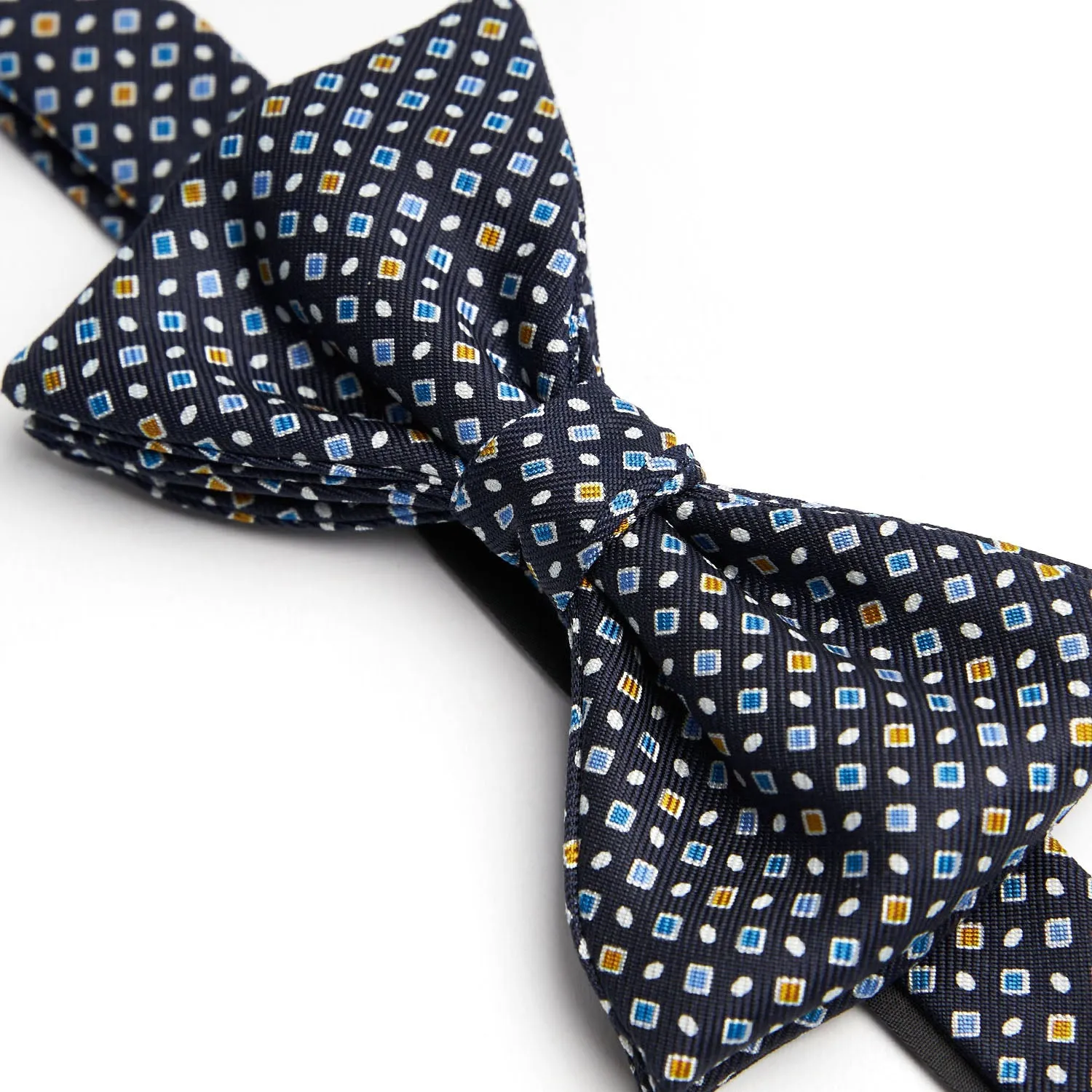 DARK BLUE PRE-KNOTTED SILK BOWTIE