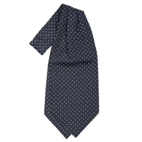 DARK BLUE SILK ASCOT TIE