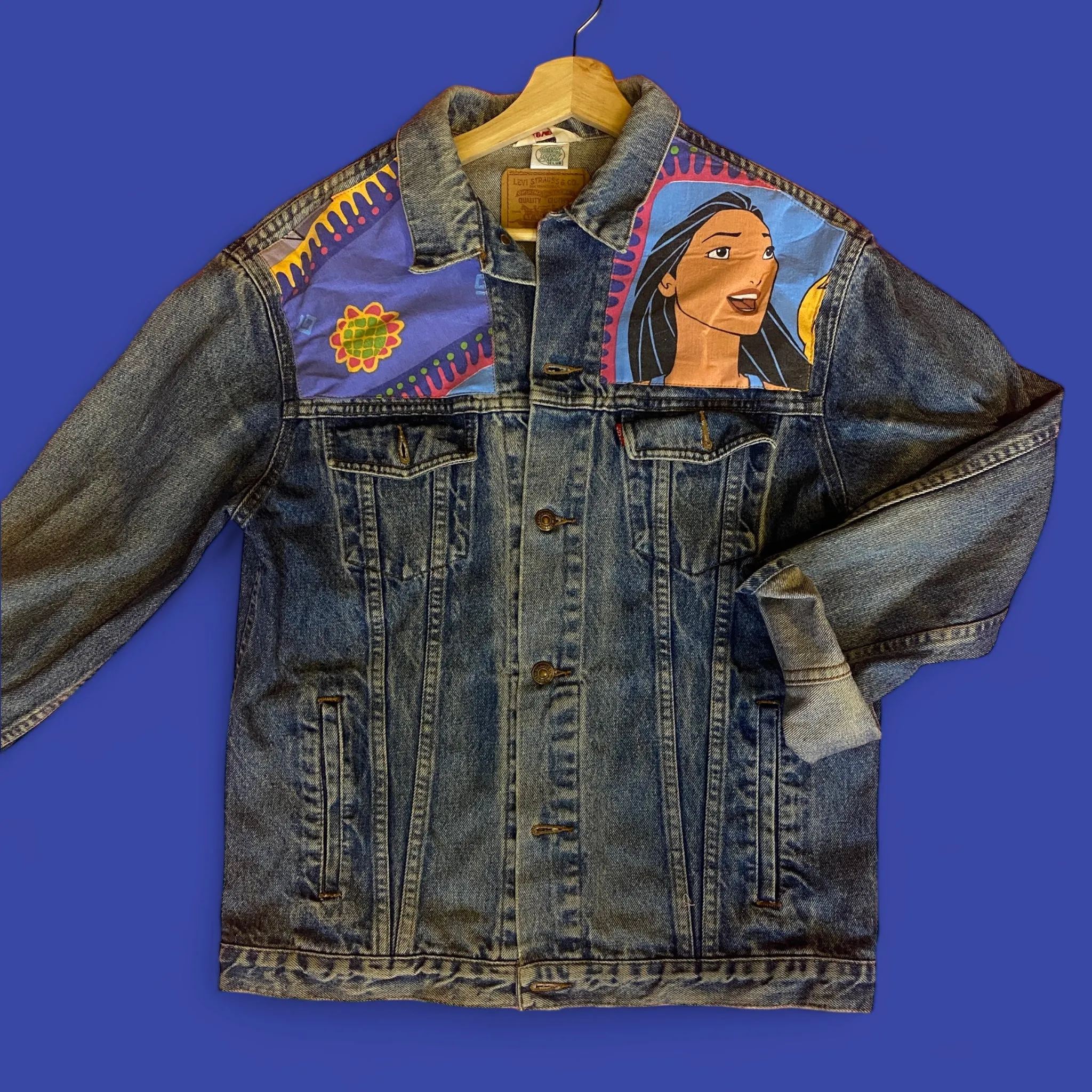 Denim Jacket made with Reworked Duvet Cover.