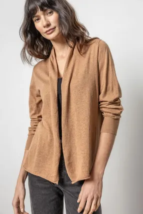 Everyday Open Cardigan Sweater in bourbon by Lilla P