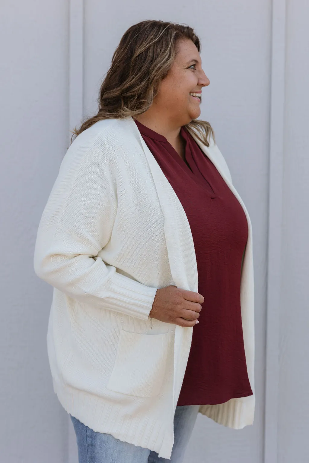 FARAH CURVY KNIT CARDIGAN 2 COLOR OPTIONS