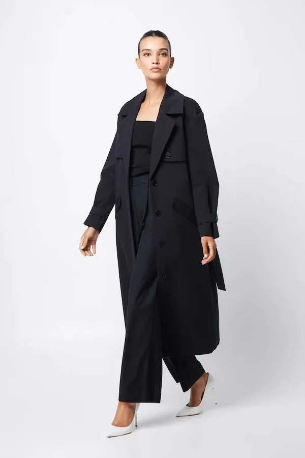 For Keeps Trench Coat Black