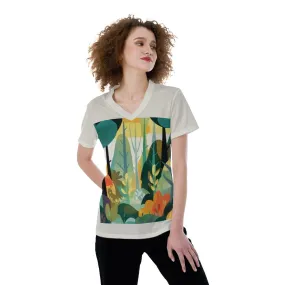 Forest Wanderer - Print V-neck Women's T-shirt