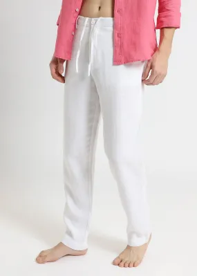 Glacier White Linen pant