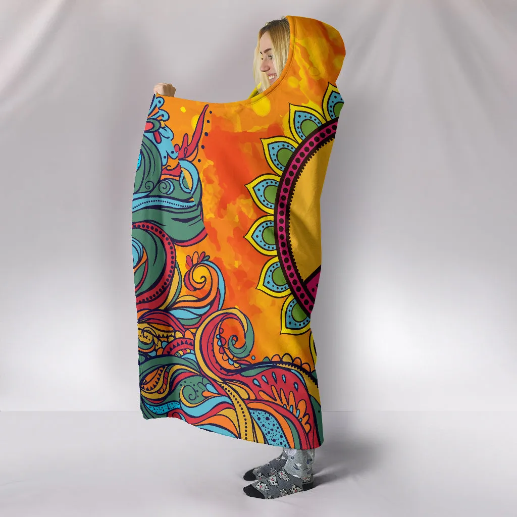 Hippie Peace Hoodie Blanket