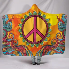 Hippie Peace Hoodie Blanket