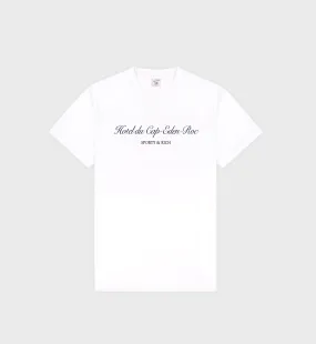 Hotel du Cap Cursive T-Shirt - White/Navy