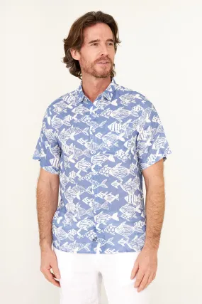 Irie Linen Shirt - Skipper Blue Fish