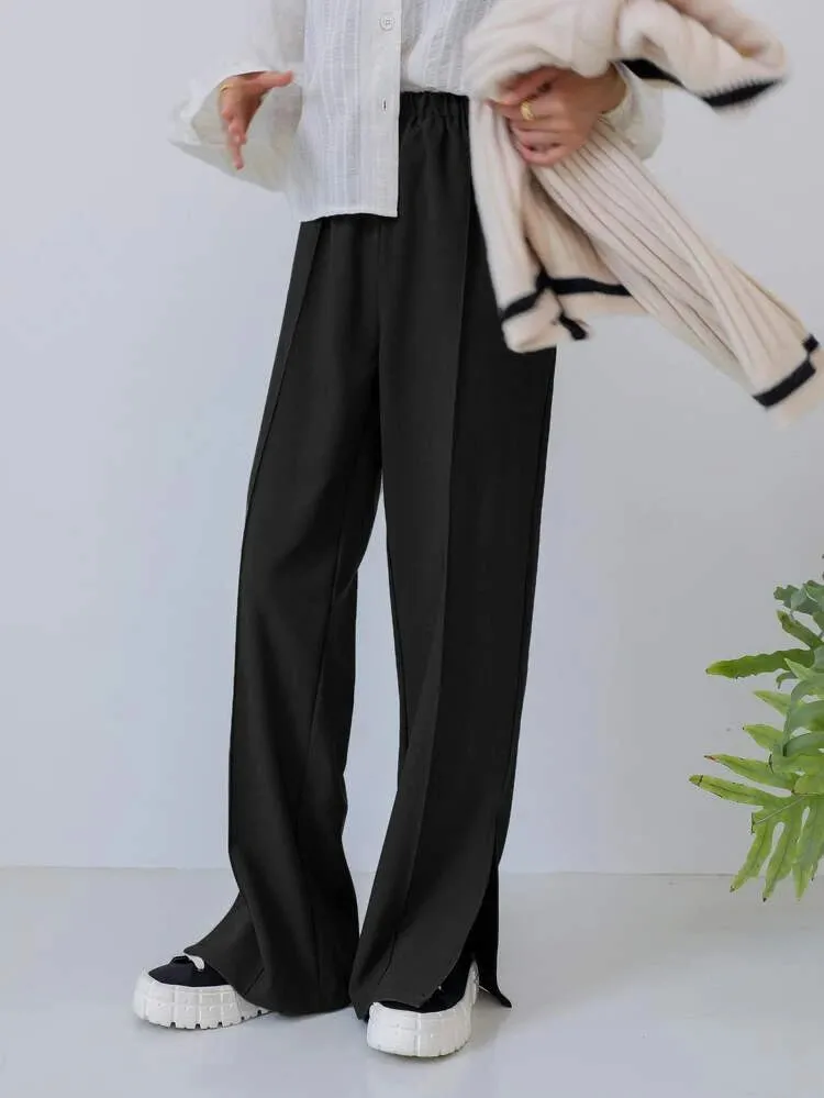 Loose Fit Wide Leg Basic Pants