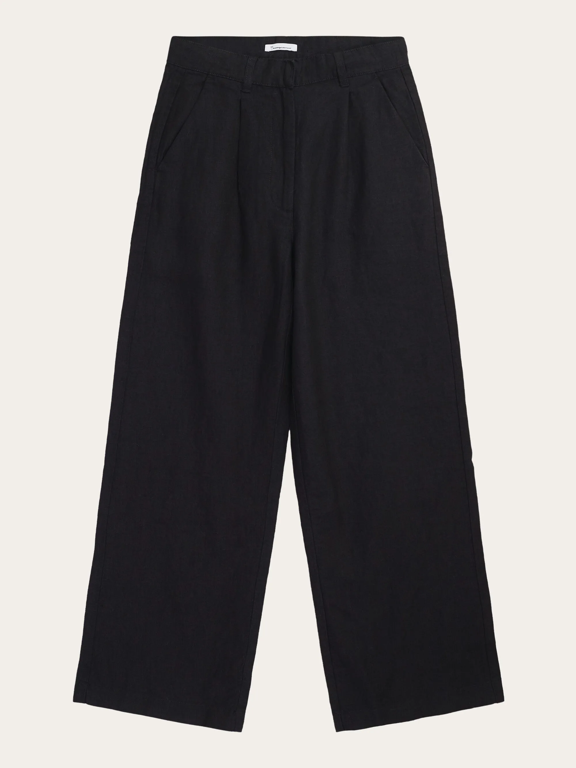 Loose natural linen pants - Black Jet