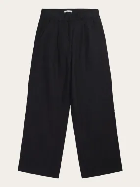 Loose natural linen pants - Black Jet