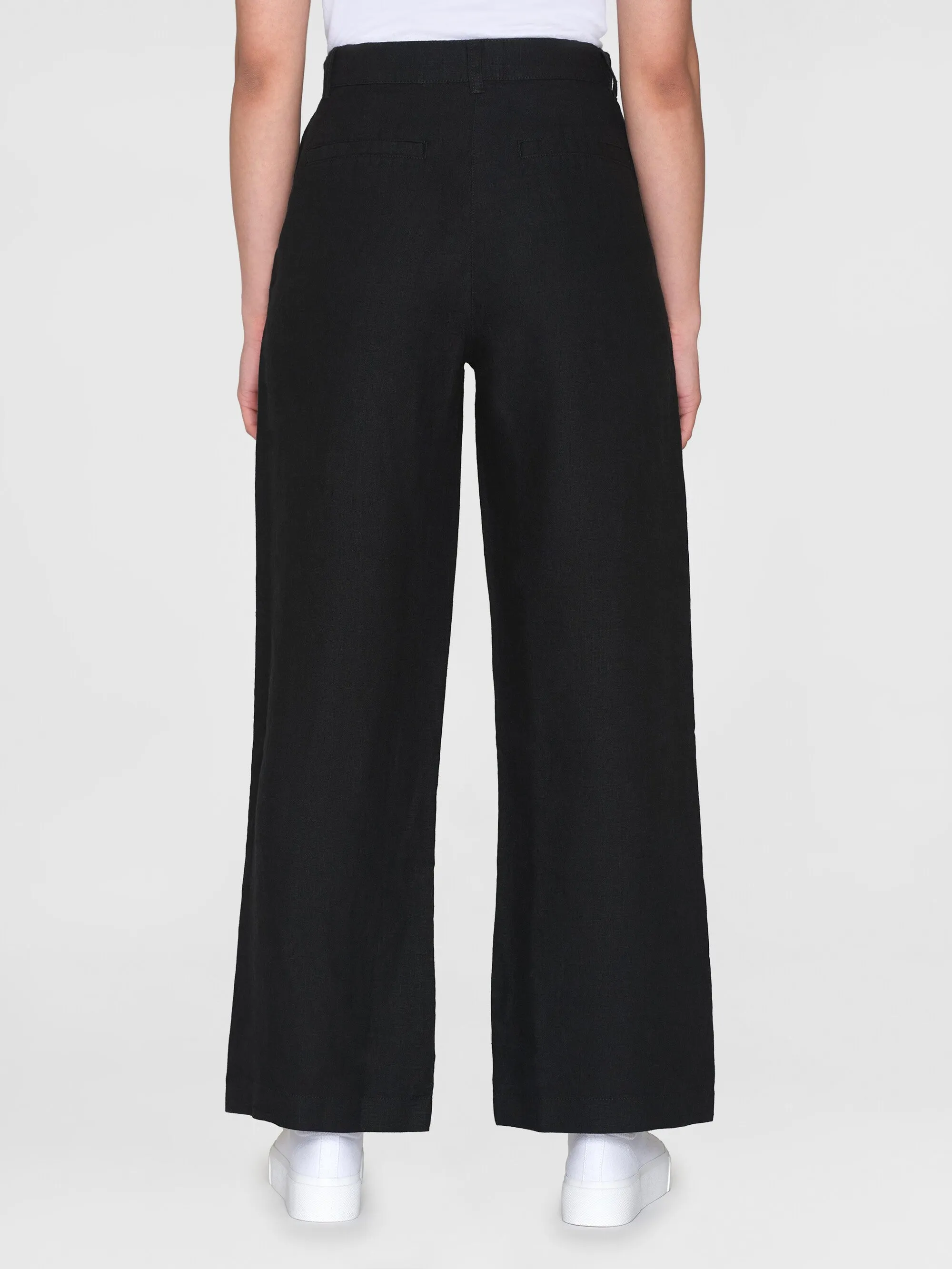 Loose natural linen pants - Black Jet