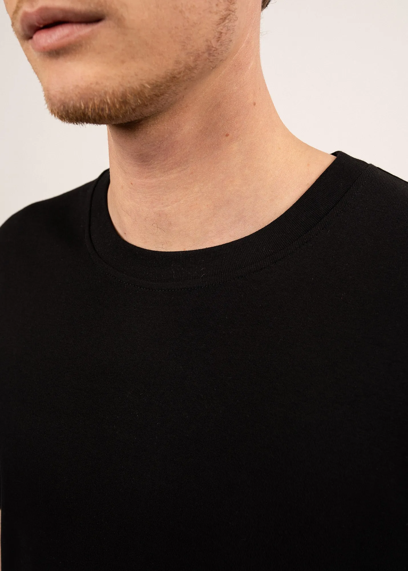 Lumio short sleeves t-shirt - round neck, in cotton (NOIR)