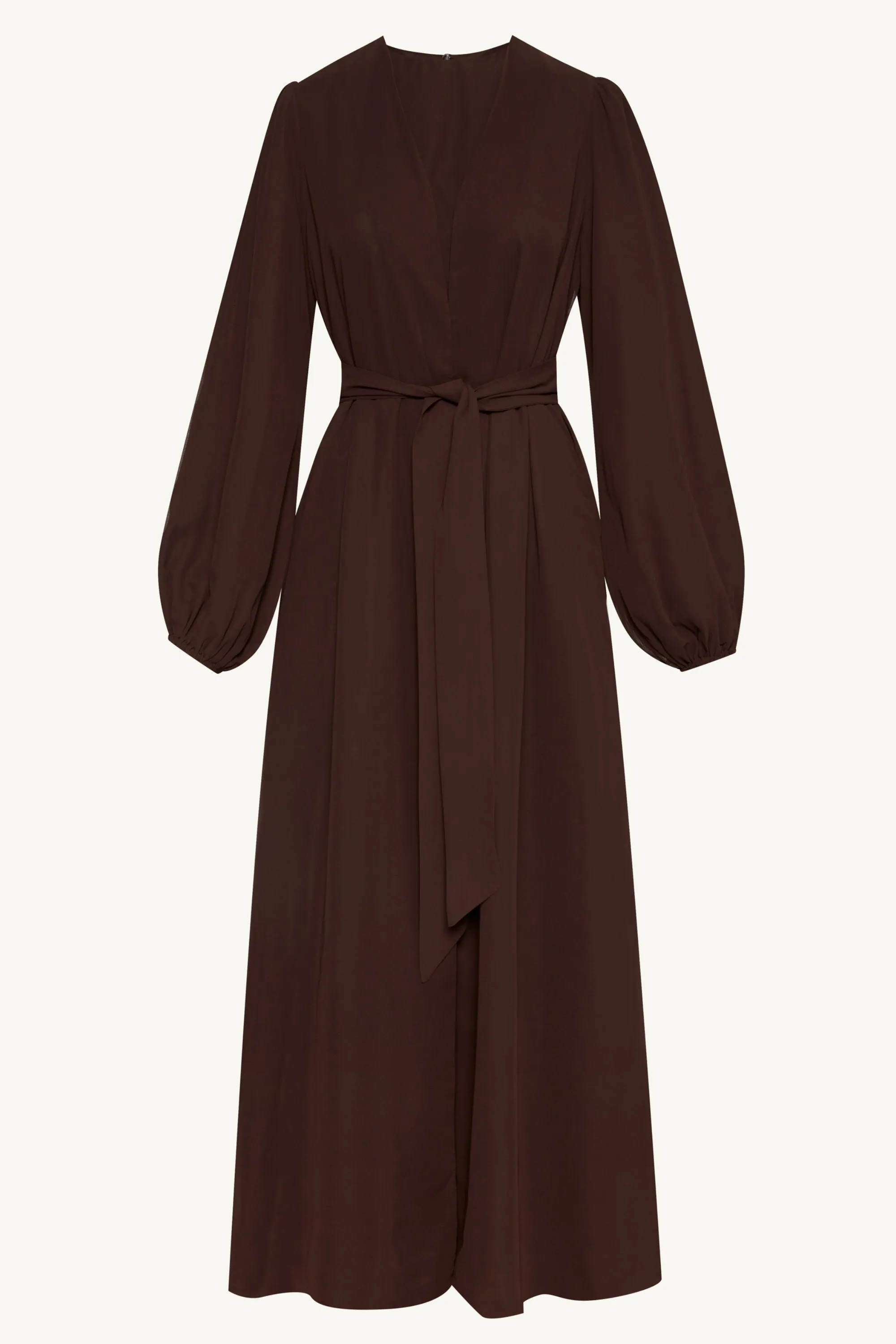 Najma Chiffon Abaya - Cocoa Brown