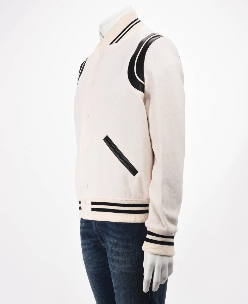 Saint Laurent Cream Wool & Lambskin Teddy Jacket FR 50