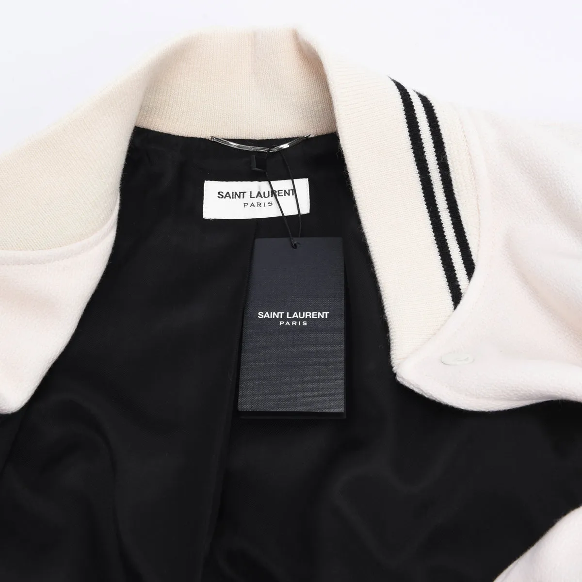 Saint Laurent Cream Wool & Lambskin Teddy Jacket FR 50