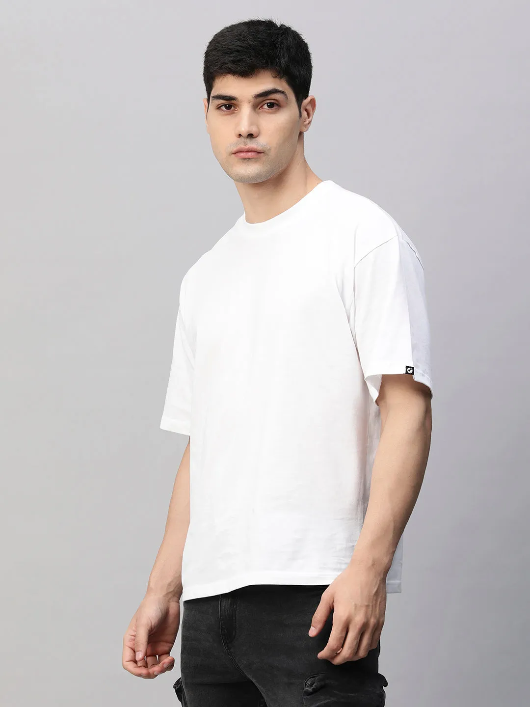 Solid Men Oversized T-Shirt - White