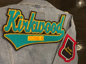 Teal Green and Yellow "Kirkwood" Denim Jacket